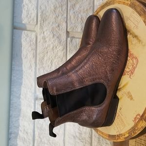 BOEMOS Chelsea Leather Ankle Boot Bronze Size 39